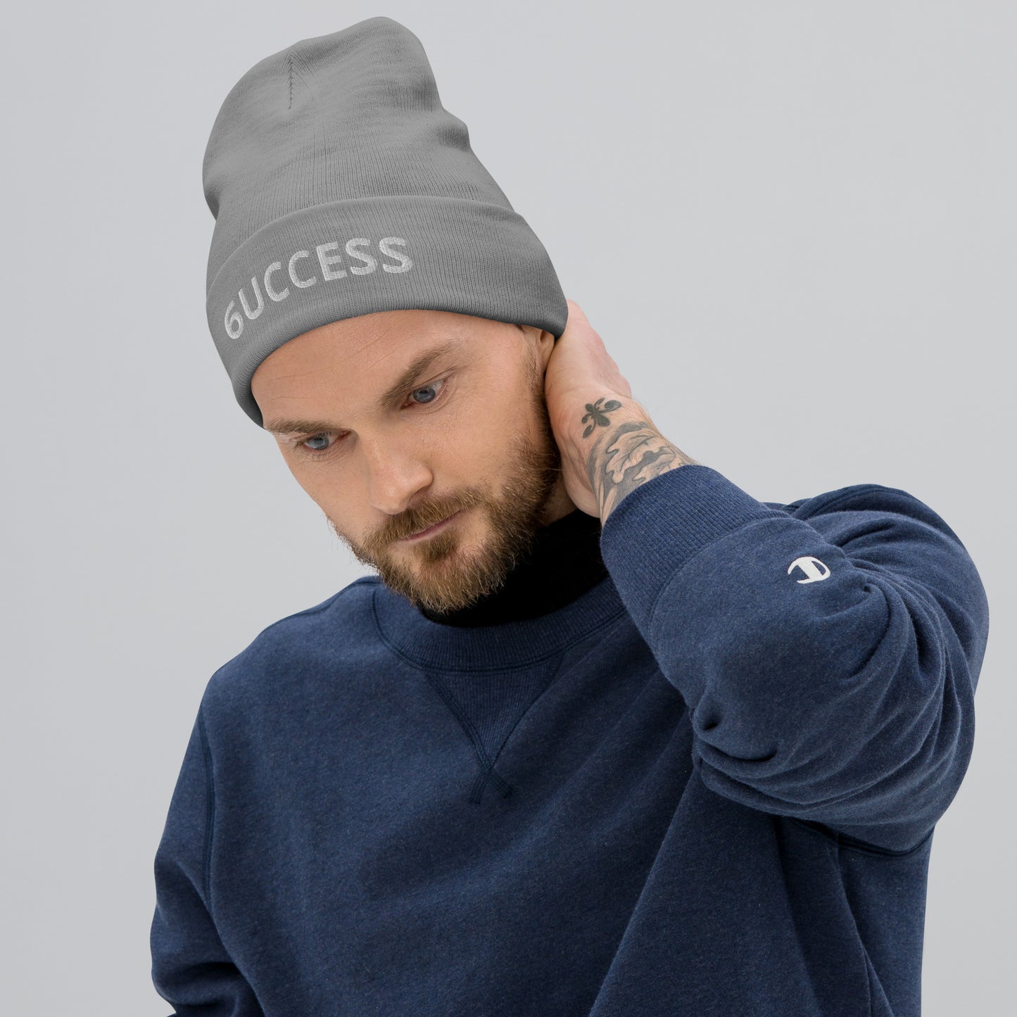 6UCCESS Beanie w/White Embroidered
