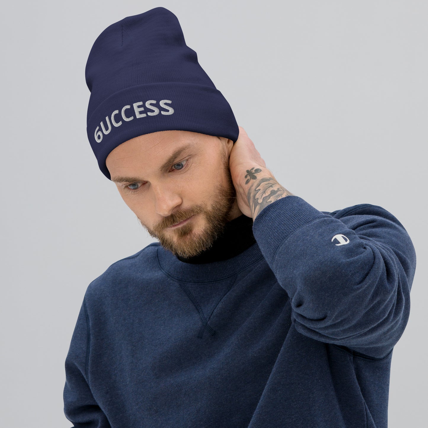 6UCCESS Beanie w/White Embroidered