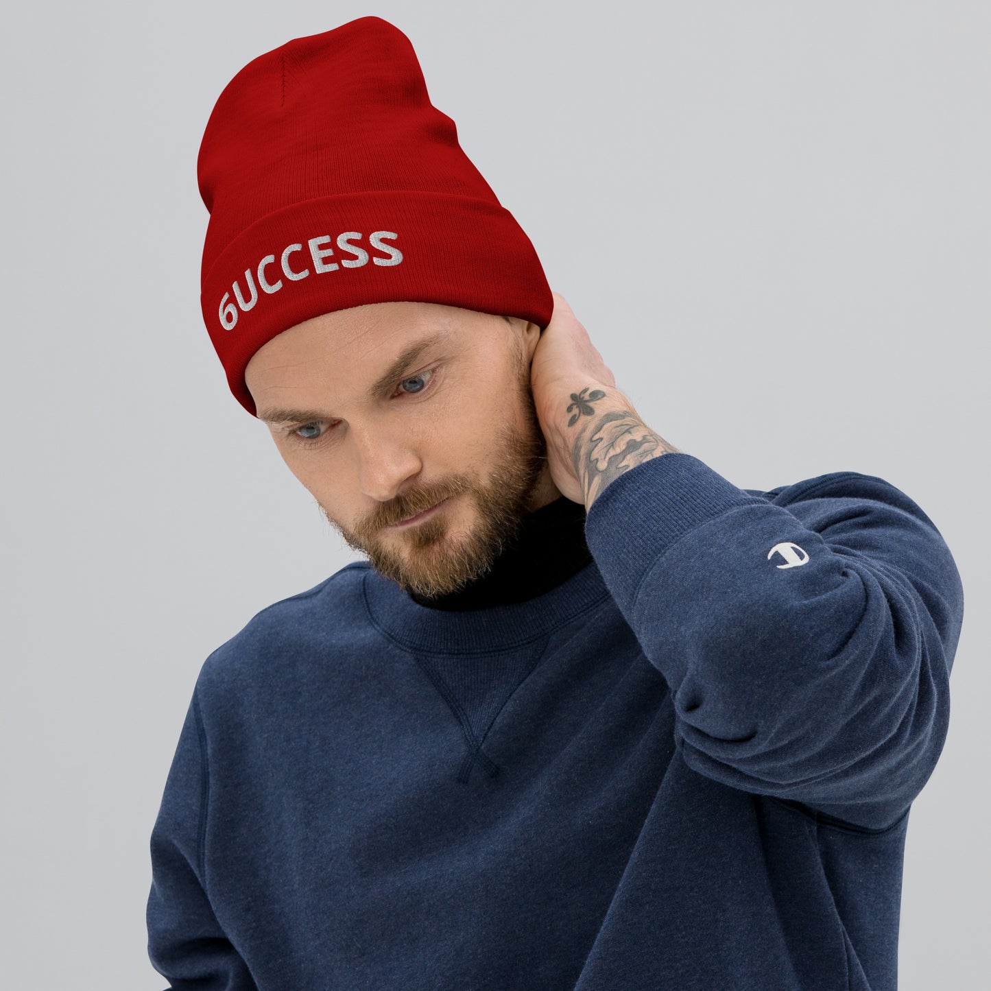 6UCCESS Beanie w/White Embroidered