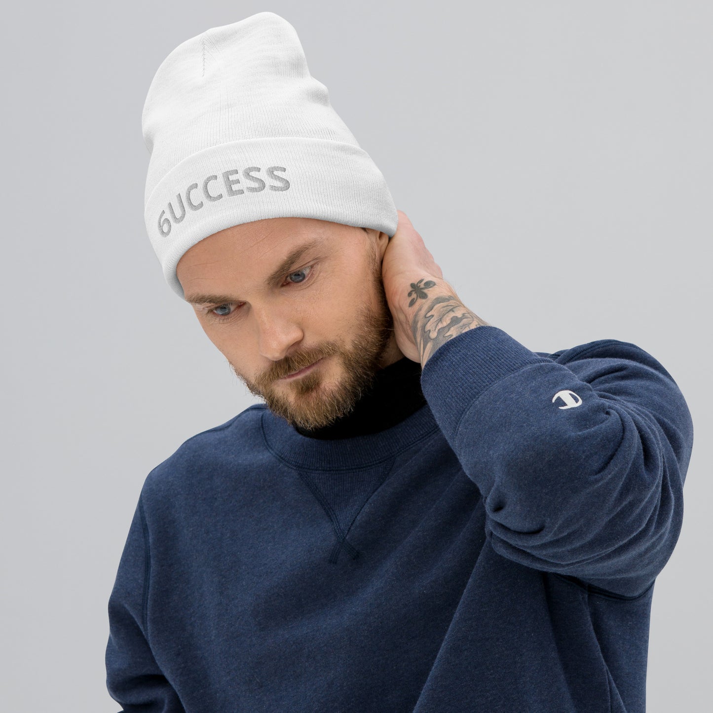 6UCCESS Beanie w/White Embroidered
